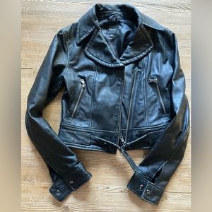 Vintage genuine leather Express moto jacket